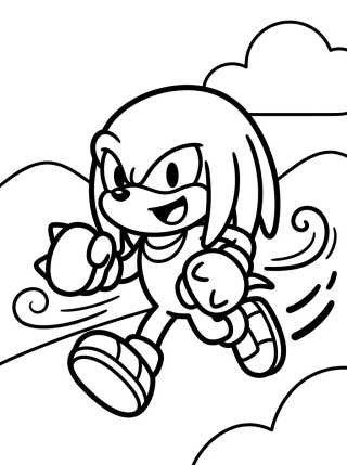 Knuckles Corriendo Alegre para colorir Desenho de Knuckles Corriendo Alegre para colorir e imprimir grátis