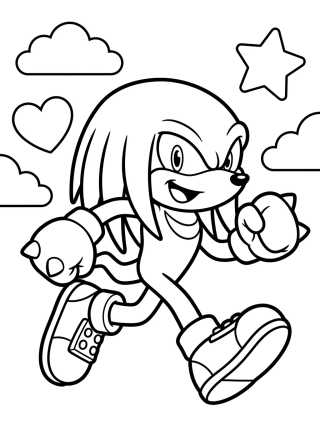 Knuckles Corriendo Apurado para colorir Desenho de Knuckles Corriendo Apurado para colorir e imprimir grátis