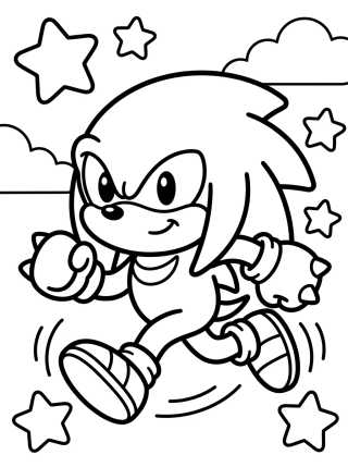 Knuckles Corriendo Feliz para colorir Desenho de Knuckles Corriendo Feliz para colorir e imprimir grátis