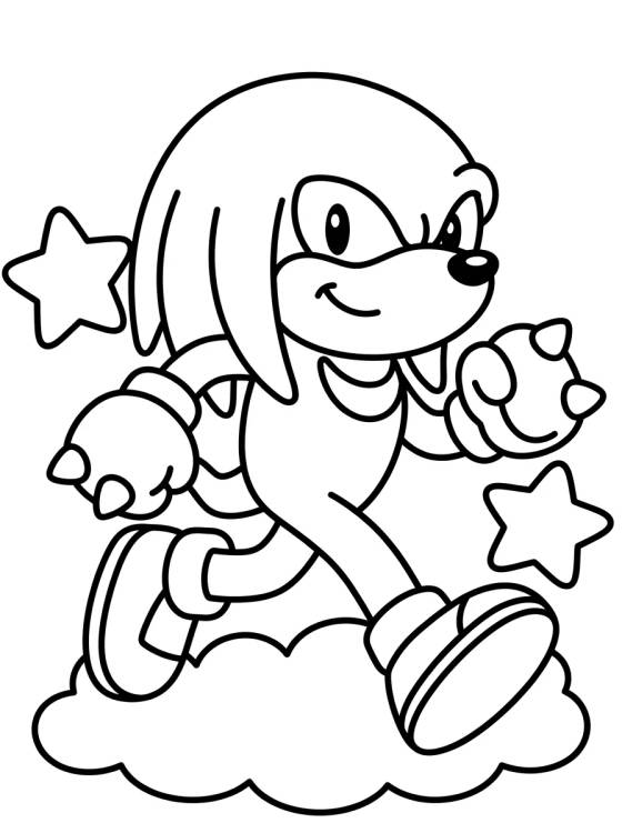 Knuckles Corriendo Feliz para colorir Desenho de Knuckles Corriendo Feliz para colorir e imprimir grátis