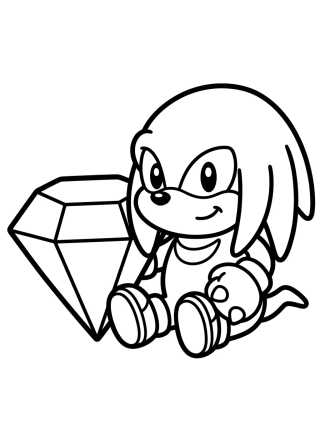 Knuckles y la Esmeralda Maestra para colorir Desenho de Knuckles y la Esmeralda Maestra para colorir e imprimir grátis