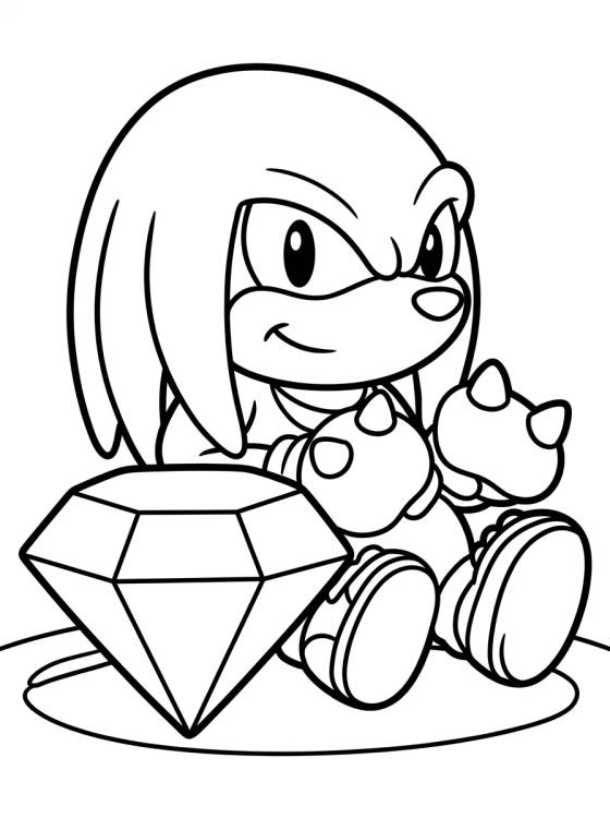 Knuckles y la Esmeralda Maestra para colorir Desenho de Knuckles y la Esmeralda Maestra para colorir e imprimir grátis