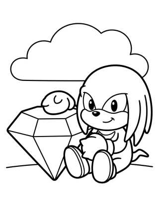 Knuckles y la Gran Esmeralda Maestra para colorir Desenho de Knuckles y la Gran Esmeralda Maestra para colorir e imprimir grátis