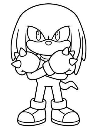 Knuckles en Pose de Héroe para colorir Desenho de Knuckles en Pose de Héroe para colorir e imprimir grátis