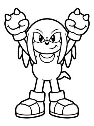 Coleção de desenhos para colorir: Knuckles para Colorear e Imprimir Gratis