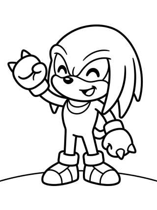 Knuckles Tierno Saludando para colorir Desenho de Knuckles Tierno Saludando para colorir e imprimir grátis