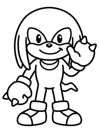 Knuckles Tierno Sonriendo para colorir Desenho de Knuckles Tierno Sonriendo para colorir e imprimir grátis