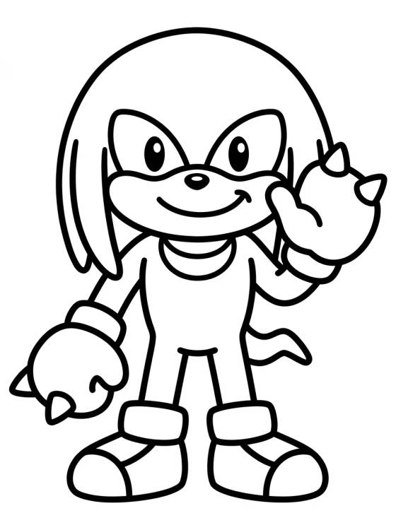 Knuckles Tierno Sonriendo para colorir Desenho de Knuckles Tierno Sonriendo para colorir e imprimir grátis
