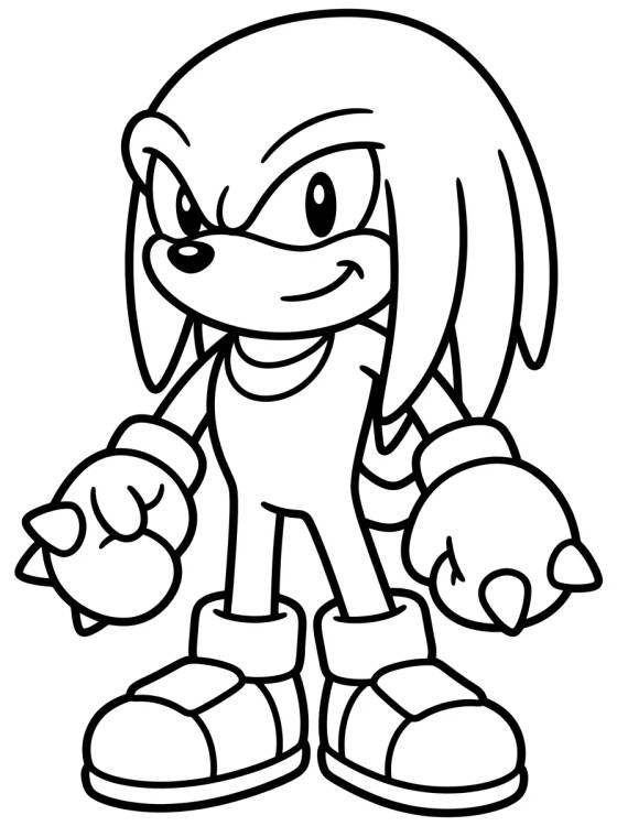 Knuckles Tierno Sonriendo para colorir Desenho de Knuckles Tierno Sonriendo para colorir e imprimir grátis