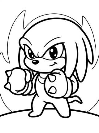 Knuckles Mostrando su Fuerza para colorir Desenho de Knuckles Mostrando su Fuerza para colorir e imprimir grátis