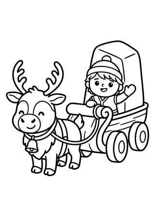 Kristoff y Sven Jalando el Trineo para colorir Desenho de Kristoff y Sven Jalando el Trineo para colorir e imprimir grátis