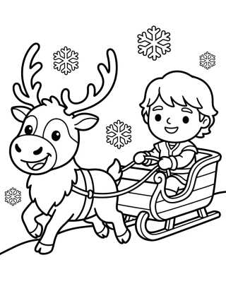 Sven Risueño con Kristoff en el Trineo para colorir Desenho de Sven Risueño con Kristoff en el Trineo para colorir e imprimir grátis