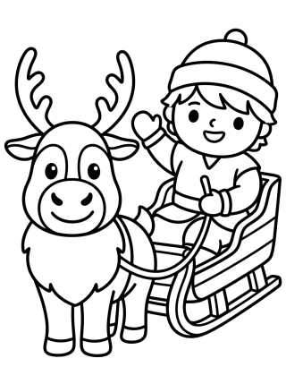 Sven Sonriendo con Kristoff en el Trineo para colorir Desenho de Sven Sonriendo con Kristoff en el Trineo para colorir e imprimir grátis