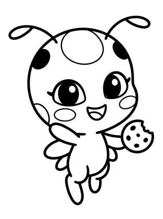 Tikki la Kwami de la Mariquita para colorir Desenho de Tikki la Kwami de la Mariquita para colorir e imprimir grátis
