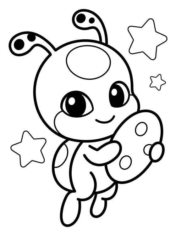 Tikki la Kwami de la Mariquita para colorir Desenho de Tikki la Kwami de la Mariquita para colorir e imprimir grátis