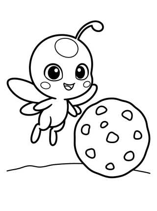 Tikki la Kwami de la Mariquita para colorir Desenho de Tikki la Kwami de la Mariquita para colorir e imprimir grátis