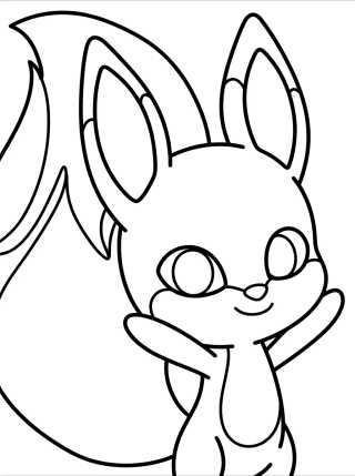 Trixx la Kwami Zorrita Kawaii para colorir Desenho de Trixx la Kwami Zorrita Kawaii para colorir e imprimir grátis