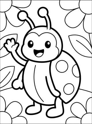 Ladybug Saludando Feliz para colorir Desenho de Ladybug Saludando Feliz para colorir e imprimir grátis