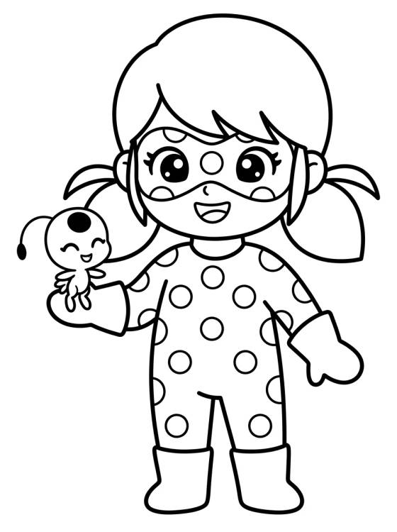 Ladybug y el Kwami Tikki para colorir Desenho de Ladybug y el Kwami Tikki para colorir e imprimir grátis
