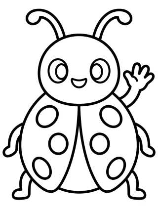 Ladybug Tierna Saludando para colorir Desenho de Ladybug Tierna Saludando para colorir e imprimir grátis