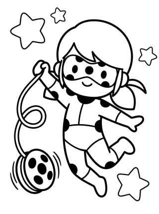 Ladybug Lanzando su Yo-yo para colorir Desenho de Ladybug Lanzando su Yo-yo para colorir e imprimir grátis
