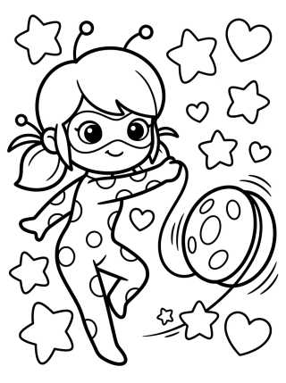 Ladybug Usando el Yo-yo Mágico para colorir Desenho de Ladybug Usando el Yo-yo Mágico para colorir e imprimir grátis