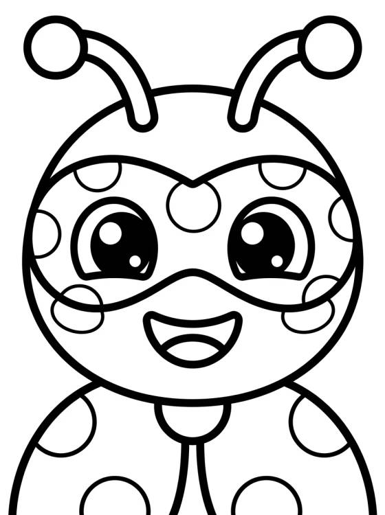 Cara Tierna de Ladybug para colorir Desenho de Cara Tierna de Ladybug para colorir e imprimir grátis