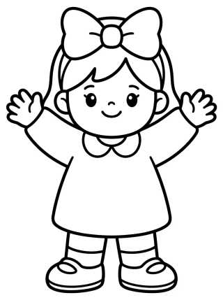 Lila Saludando Contenta para colorir Desenho de Lila Saludando Contenta para colorir e imprimir grátis