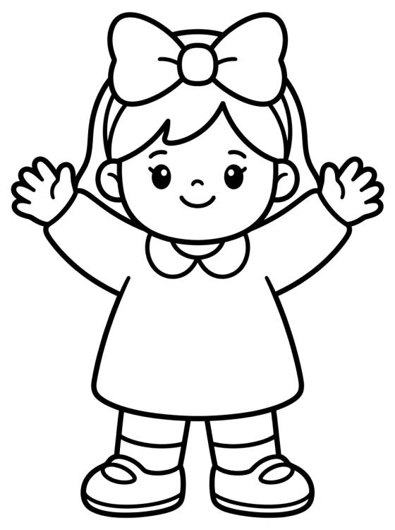 Lila Saludando Contenta para colorir Desenho de Lila Saludando Contenta para colorir e imprimir grátis