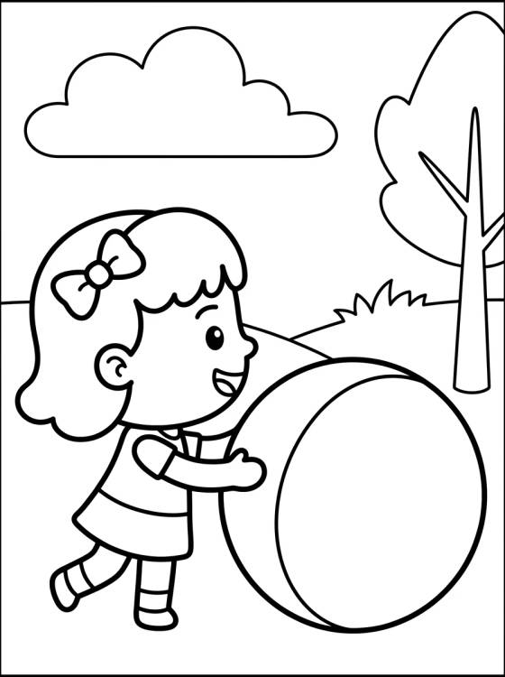 Lila Jugando con Pelota para colorir Desenho de Lila Jugando con Pelota para colorir e imprimir grátis