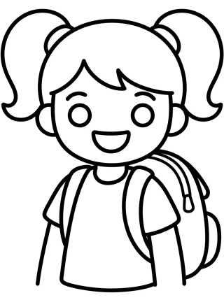 Lila con Mochila Escolar para colorir Desenho de Lila con Mochila Escolar para colorir e imprimir grátis