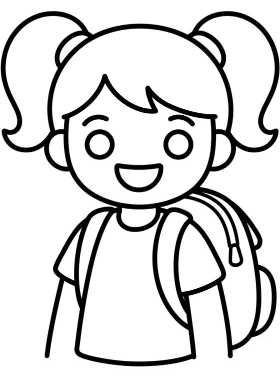 Lila con Mochila Escolar para colorir Desenho de Lila con Mochila Escolar para colorir e imprimir grátis