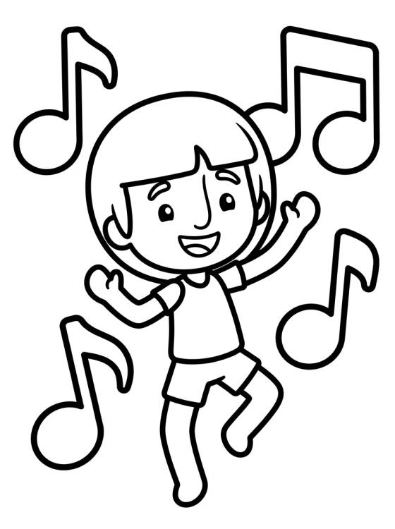 Lila Bailando con Música para colorir Desenho de Lila Bailando con Música para colorir e imprimir grátis