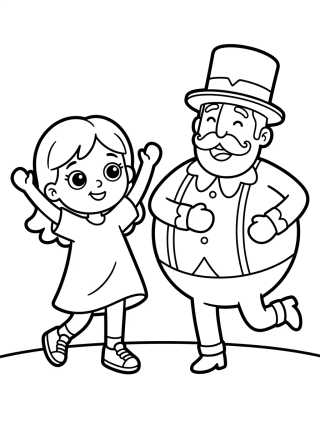 Lila bailando con Bita para colorir Desenho de Lila bailando con Bita para colorir e imprimir grátis