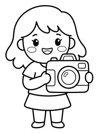 Lila y la Cámara Fotográfica para colorir Desenho de Lila y la Cámara Fotográfica para colorir e imprimir grátis