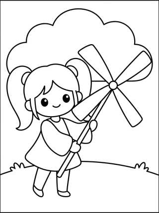 Lila e o Molinillo de Viento para colorir Desenho de Lila e o Molinillo de Viento para colorir e imprimir grátis