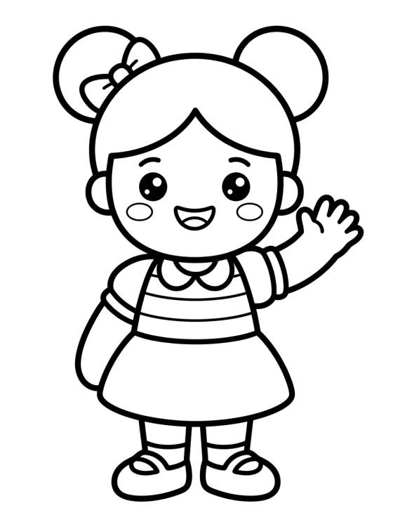 Lila Sonriendo y Saludando para colorir Desenho de Lila Sonriendo y Saludando para colorir e imprimir grátis