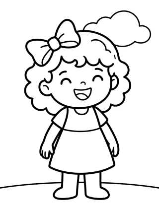 Lila Sonriendo con Lazo en el Pelo para colorir Desenho de Lila Sonriendo con Lazo en el Pelo para colorir e imprimir grátis