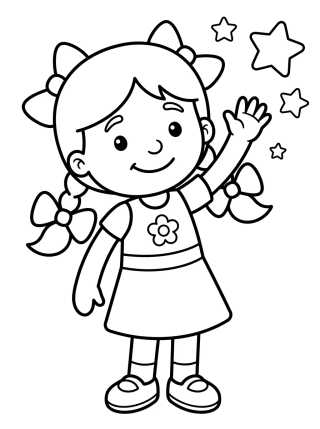 Lila Sonriendo y Saludando para colorir Desenho de Lila Sonriendo y Saludando para colorir e imprimir grátis