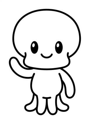 Calamardo Tierno y Sonriente para colorir Desenho de Calamardo Tierno y Sonriente para colorir e imprimir grátis
