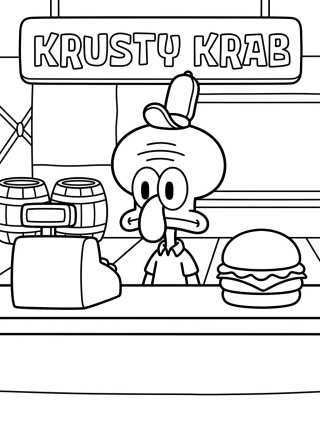 Calamardo en el Crustáceo Cascarudo para colorir Desenho de Calamardo en el Crustáceo Cascarudo para colorir e imprimir grátis