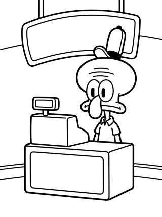 Calamardo en el Crustáceo Cascarudo para colorir Desenho de Calamardo en el Crustáceo Cascarudo para colorir e imprimir grátis