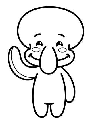 Calamardo Sonriendo Lindo para colorir Desenho de Calamardo Sonriendo Lindo para colorir e imprimir grátis