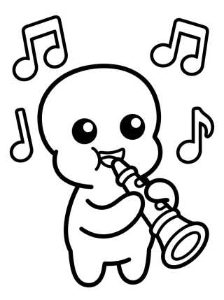 Calamardo Tocando el Clarinete para colorir Desenho de Calamardo Tocando el Clarinete para colorir e imprimir grátis