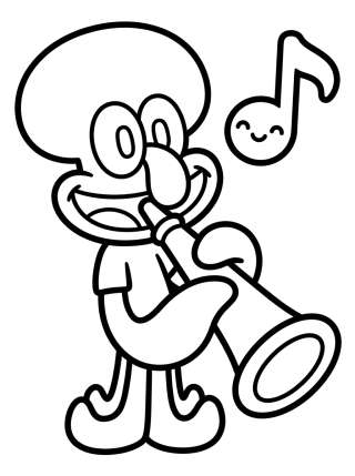Coleção de desenhos para colorir: Calamardo para Colorear
