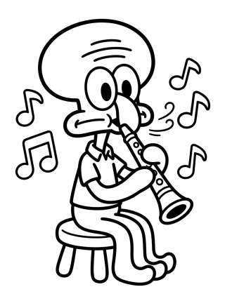 Coleção de desenhos para colorir: Calamardo para Colorear