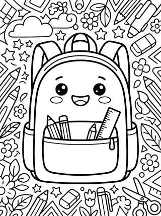 Mochila Escolar Sonriente para colorir Desenho de Mochila Escolar Sonriente para colorir e imprimir grátis