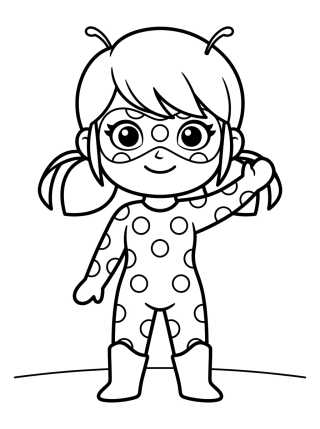 Ladybug Chibi Sonriendo para colorir Desenho de Ladybug Chibi Sonriendo para colorir e imprimir grátis