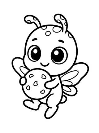Tikki la Kwami de la Mariquita para colorir Desenho de Tikki la Kwami de la Mariquita para colorir e imprimir grátis