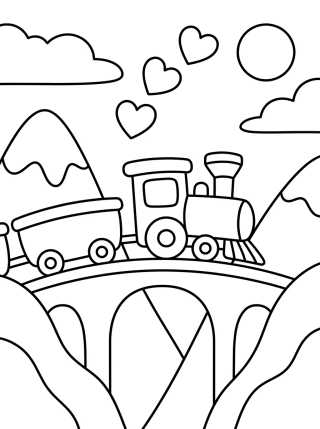 Tren de las Montañas Mágicas para colorir Desenho de Tren de las Montañas Mágicas para colorir e imprimir grátis